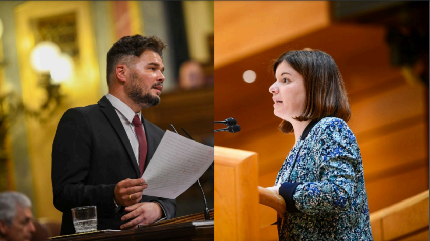  Gabriel Rufián i Sara Bailac, portaveus d'Esquerra Republicana al Congrés i al Senat respectivament 