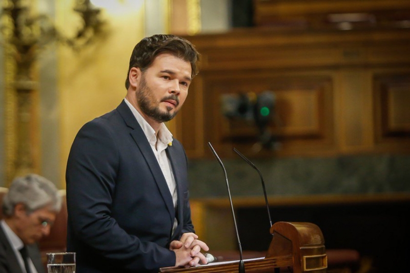  El portaveu republicà al Congrés, Gabriel Rufián, durant el ple d'aquest dimecres. 
