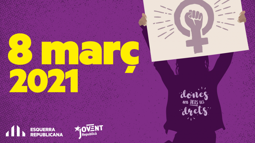   Esquerra Republicana se suma a la vaga feminista i reivindica el seu compromís amb els drets de les dones  