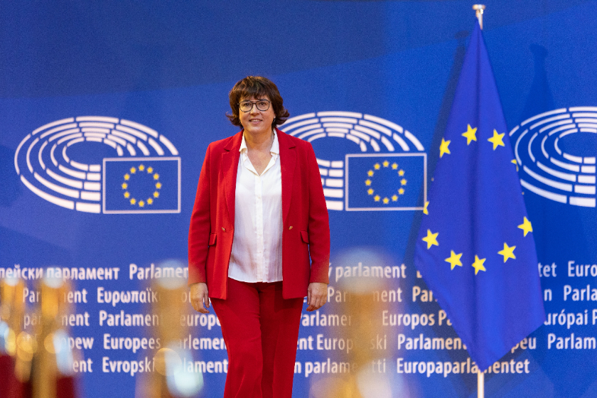 La portaveu republicana a l'eurocambra, Diana Riba, al Parlament Europeu 