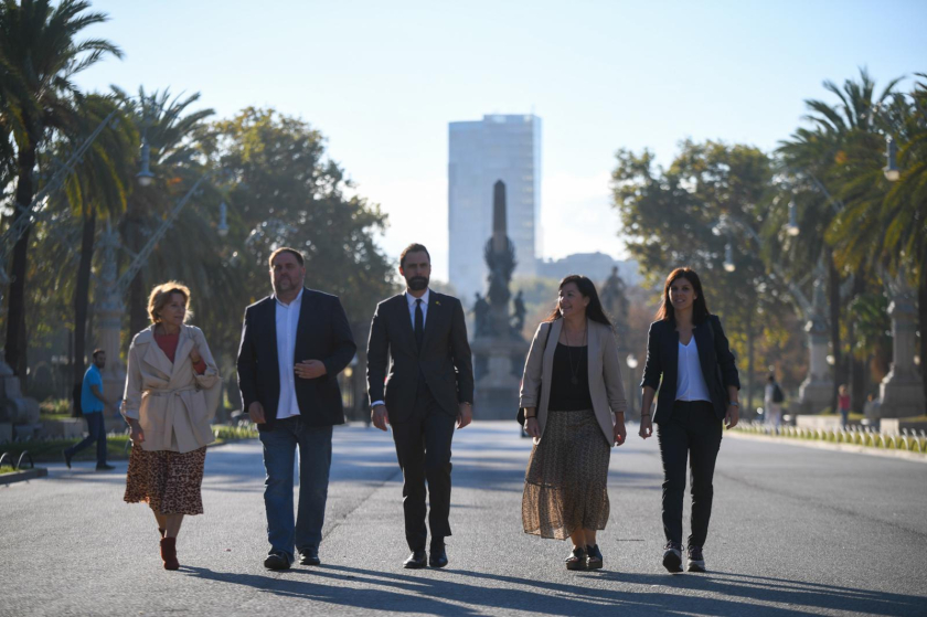  Torrent i Delgado han arribat al TSJC acompanyats d'Oriol Junqueras, Marta Vilalta i Carme Forcadell 