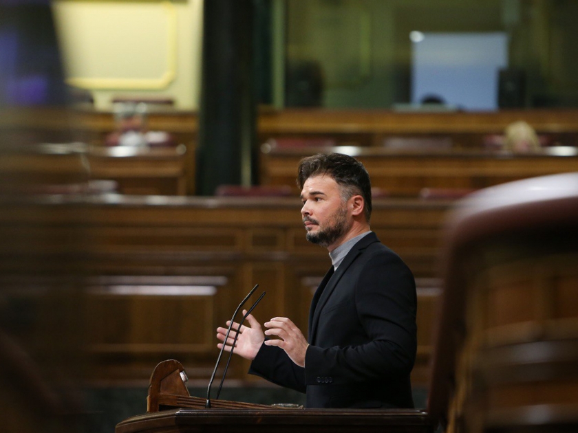 Gabriel Rufián, durant la seva intervenció al ple d'aquest dimecres al Congrés 