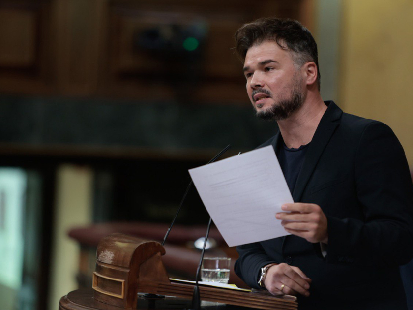  Gabriel Rufián, durant el ple d'aquest dijous al Congrés 