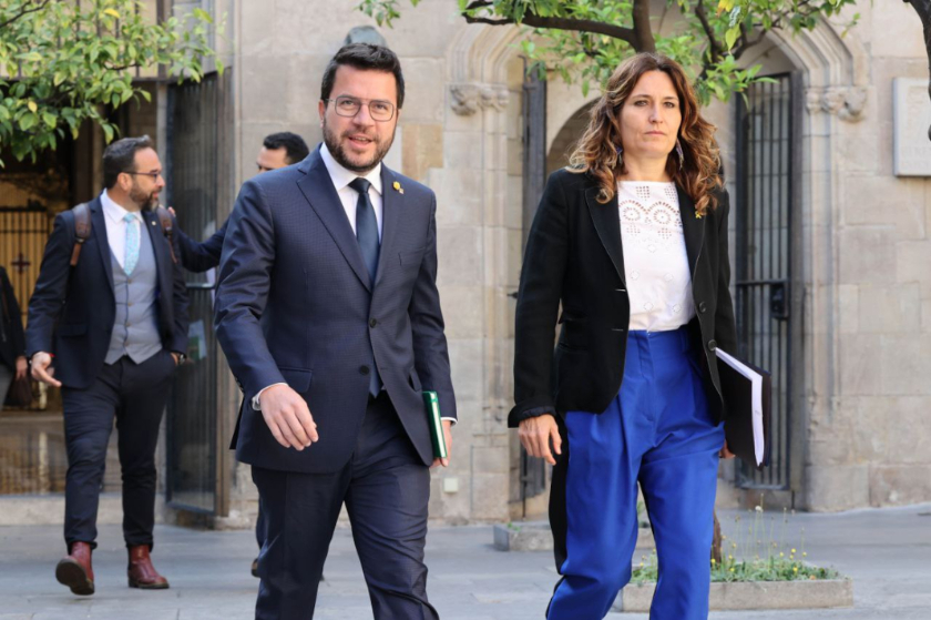  El president de la Generalitat, Pere Aragonès, i la consellera de la Presidència, Laura Vilagrà, en una imatge d'arxiu. ACN 