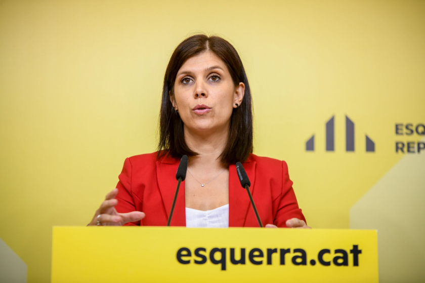  La secretària general adjunta i portaveu d'Esquerra Republicana, Marta Vilalta, durant la roda de premsa / Marc Puig 