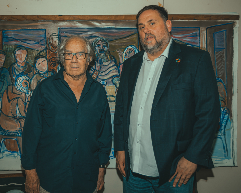  Oriol Junqueras, amb el novel de la pau Pérez Esquivel / Daniel Buscafusco 