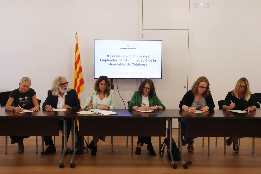  Les conselleres Laura Vilagrà i Tània Verge, reunides amb la Mesa General de Negociació de l'Empleat Públic de l'Administració de la Generalitat de Catalunya / ACN 