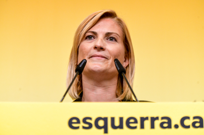  La vicesecretària general de Feminismes i LGTBI i portaveu, Raquel Sans, en roda de premsa / Marc Puig 