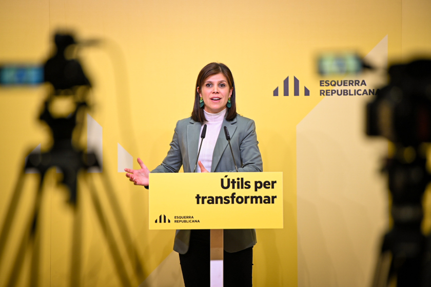  La secretària general adjunta i portaveu d'Esquerra Republicana, Marta Vilalta, durant la roda de premsa / Paula Roque 