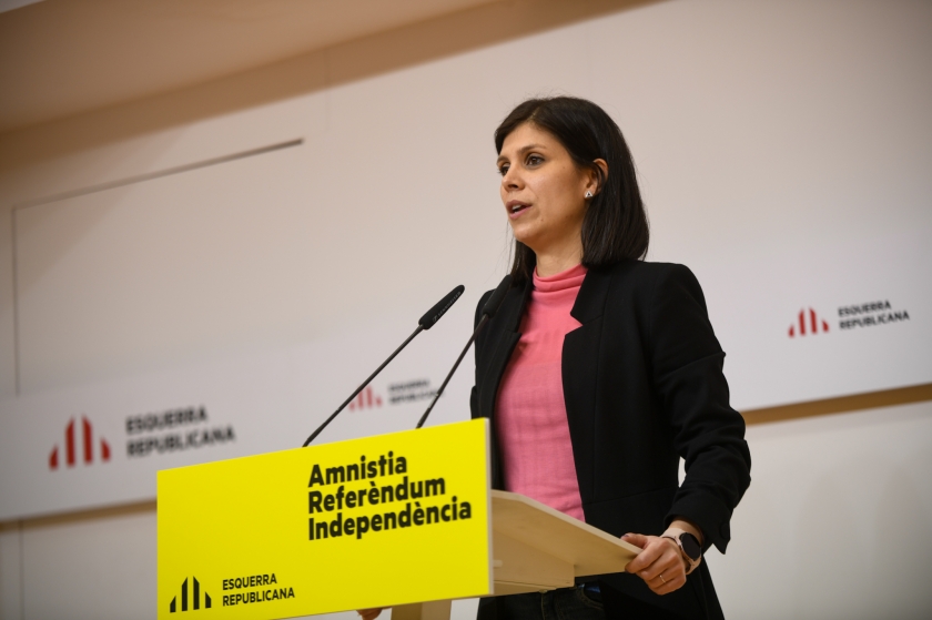  La secretària general adjunta i portaveu d'Esquerra Republicana, Marta Vilalta, en roda de premsa. MARC PUIG 