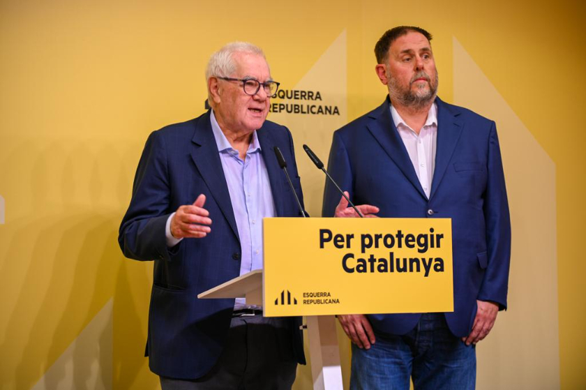  Ernest Maragall i Oriol Junqueras en roda de premsa / Paula Roque 