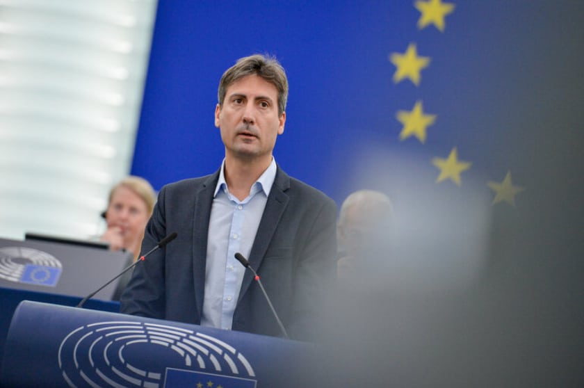 Jordi Solé, durant una intervenció al ple del Parlament Europeu 