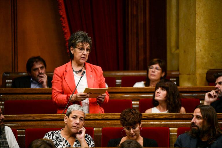 La diputada republicana Maria Jesús Viña durant la sessió de control d'aquest dimecres. MARC PUIG.