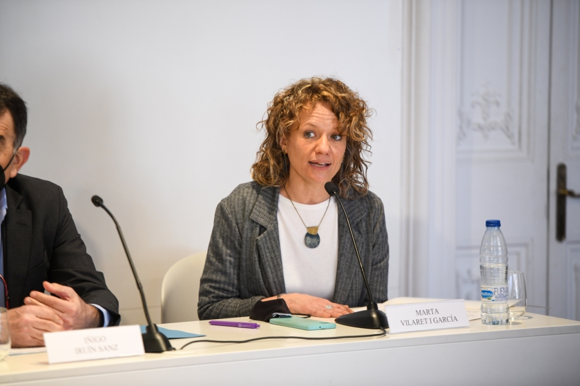  La Vicesecretària General de Drets, Llibertats i Lluita Antirepressiva d’Esquerra Republicana, Marta Vilaret, en roda de premsa / Marc Puig 