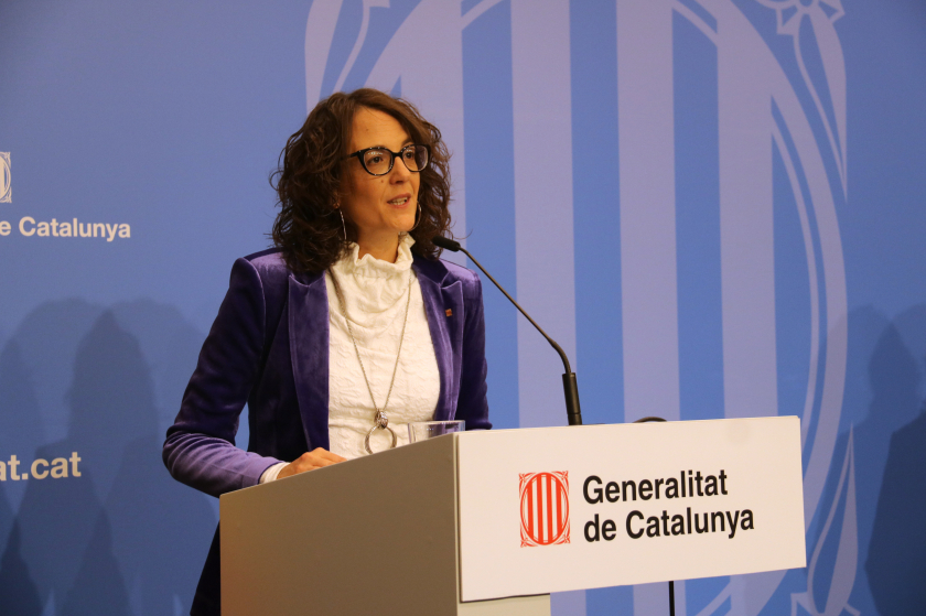  La consellera d'Igualtat i Feminismes, Tània Verge, en roda de premsa. ACN 