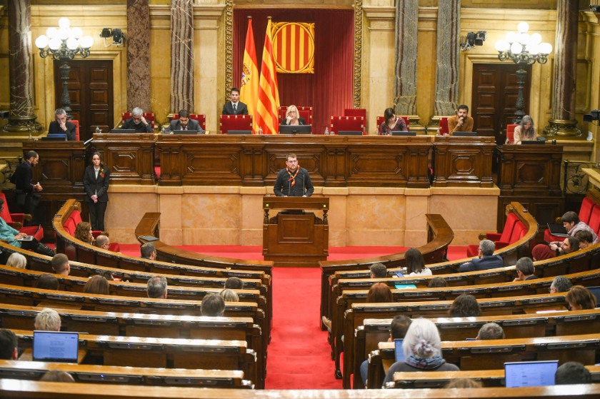  El diputat republicà Pau Morales ha agraït la tasca de l'escoltisme. MARC PUIG 