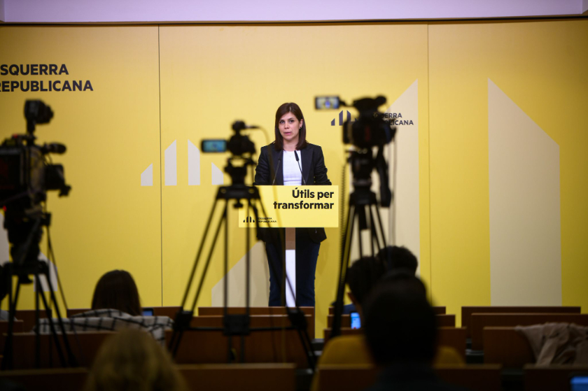  La secretària general adjunta i portaveu, Marta Vilalta, en roda de premsa / Marc Puig 