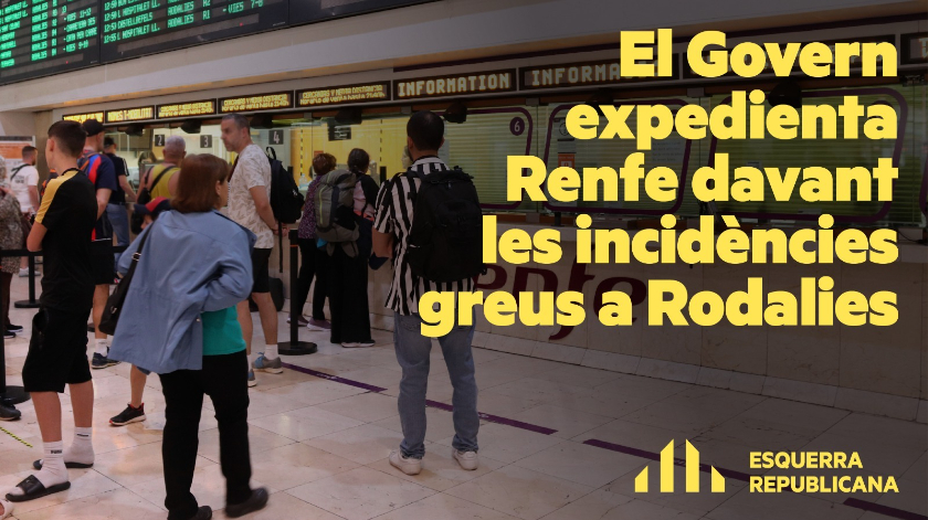  La Generalitat expedienta Renfe davant les incidències greus a Rodalies  