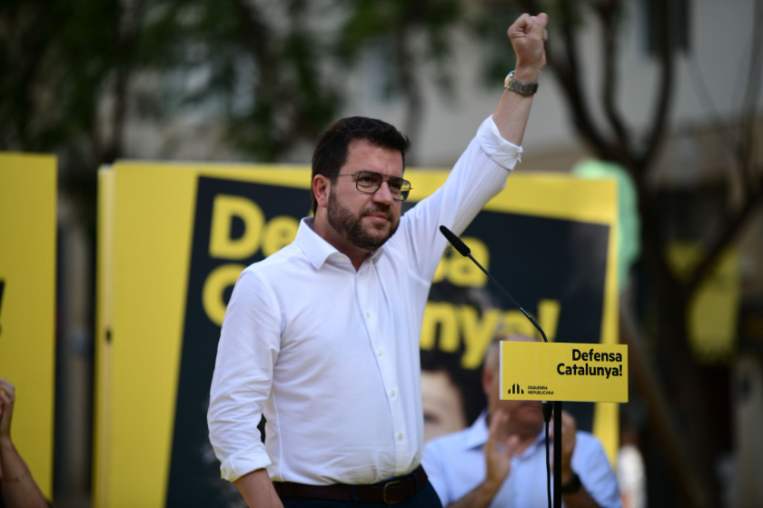  President Pere Aragonès en l'acte de campanya a Tarragona 