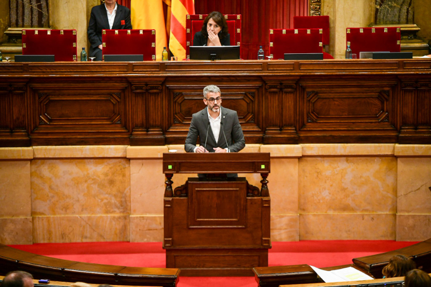  El diputat republicà Eugeni Villalbí va defensar la interpel·lació prèvia a la moció que el proper ple votarà el Parlament. MARC PUIG. 