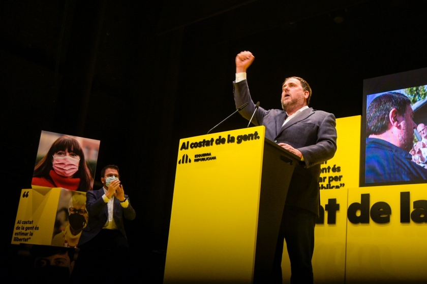  El president d'Esquerra Republicana, Oriol Junqueras, i el coordinador nacional del partit, Pere Aragonès 
