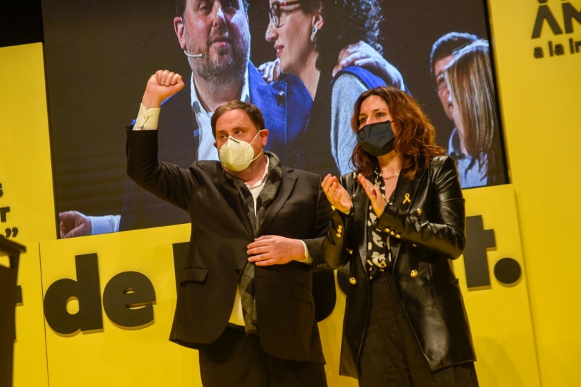  Oriol Junqueras i Laura Vilagrà, a l'acte de campanya a Vilanova i la Geltrú / Marc Puig 