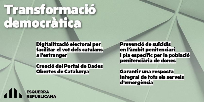   La Nova Generalitat Republicana aprova el pla de govern més transformador de la història  