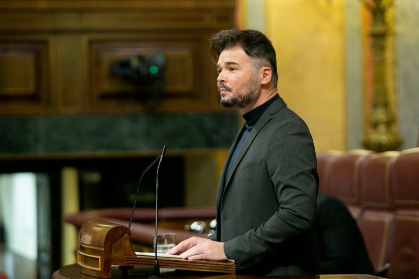  El portaveu republicà al Congrés, Gabriel Rufián, durant la seva intervenció al ple 