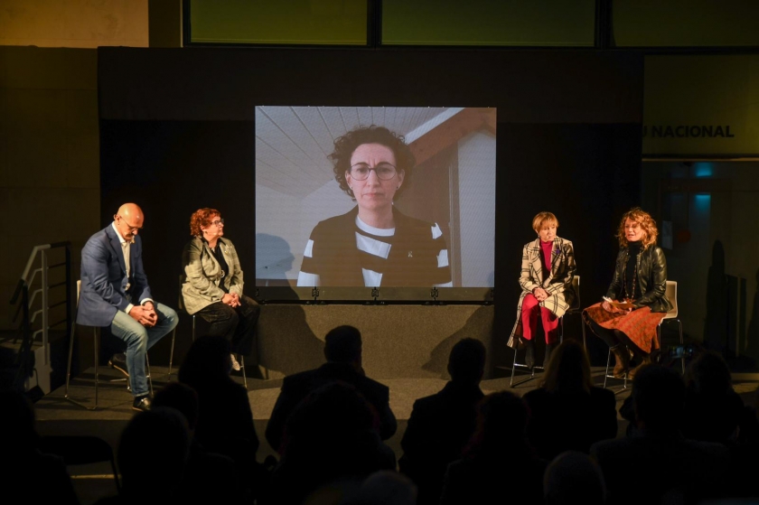  L'acte d'Esquerra Republicana amb motiu dels quatre anys d'exili de Marta Rovira ha tingut lloc al pati de la Seu Nacional del partit, a Barcelona / Marc Puig 