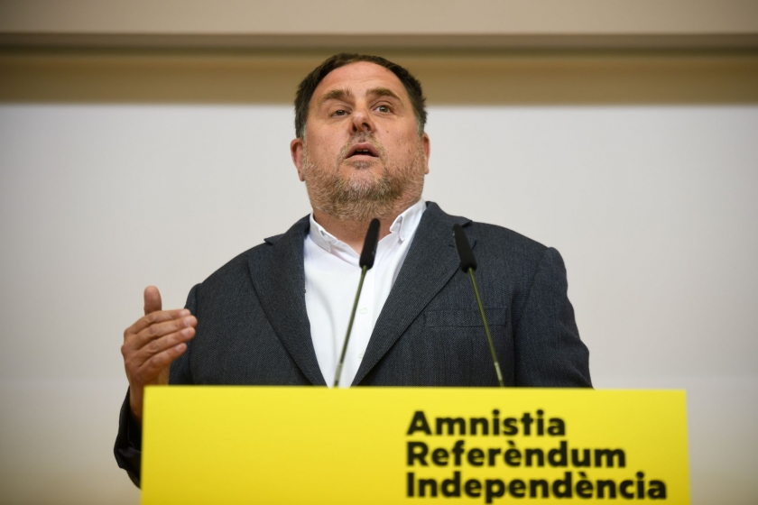  Oriol Junqueras en roda de premsa a la seu d'Esquerra Republicana / Marc Puig 