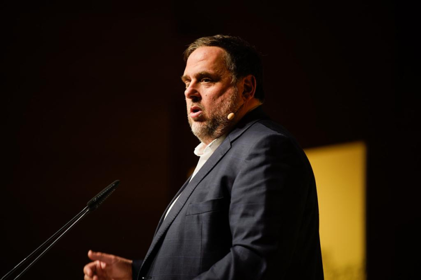  Oriol Junqueras, durant la conversa inicial / Gerard Magrinyà 