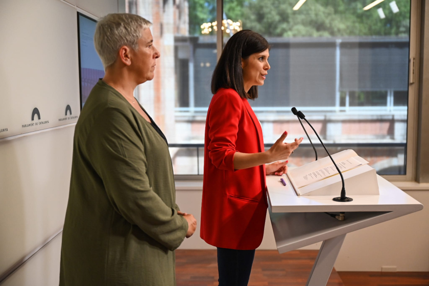  La secretària general adjunta i portaveu, Marta Vilalta, en roda de premsa / Paula Roque 