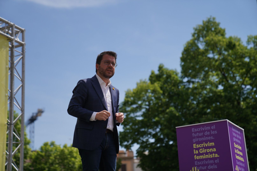  Aragonès, durant la seva intervenció avui a Girona / Esquerra Republicana 