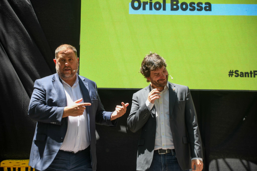  Oriol Junqueras i Oriol Bossa, avui a Sant Feliu de Llobregat. MARC PUIG 
