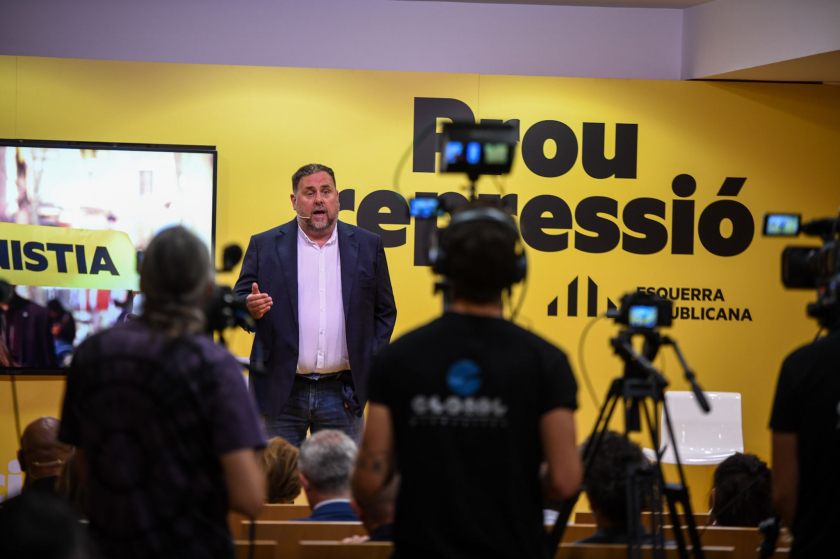  Oriol Junqueras, durant la seva intervenció / Marc Puig 