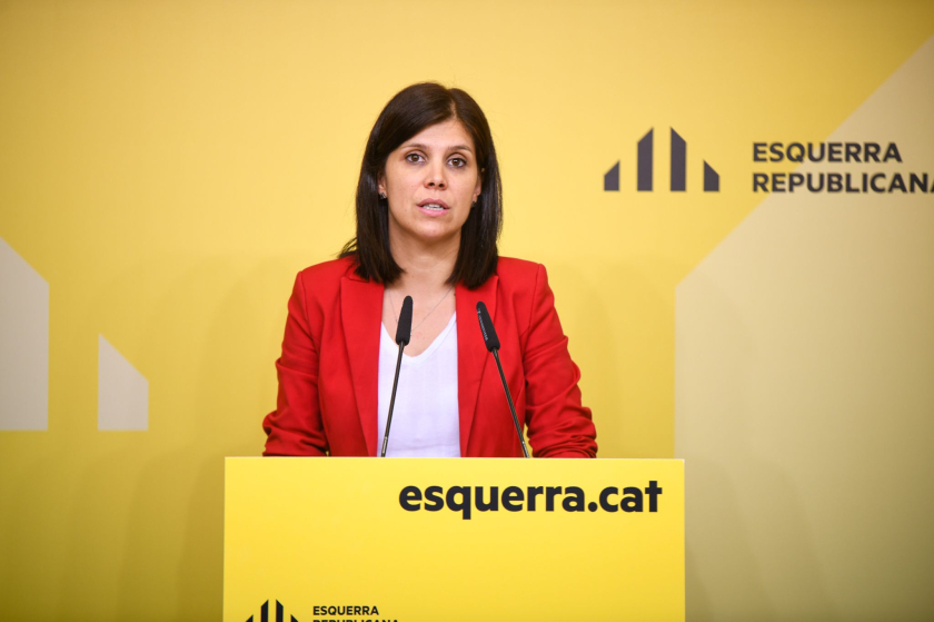  La secretària general adjunta i portaveu d'Esquerra Republicana, Marta Vilalta, durant la roda de premsa / Marc Puig 