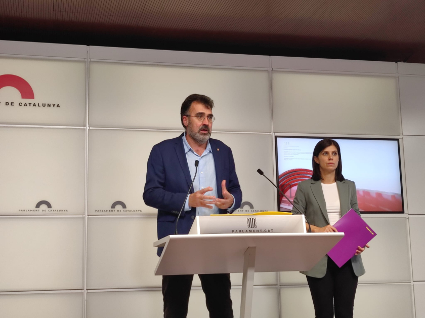  Lluís Salvadó i Marta Vilalta en roda de premsa al Parlament 
