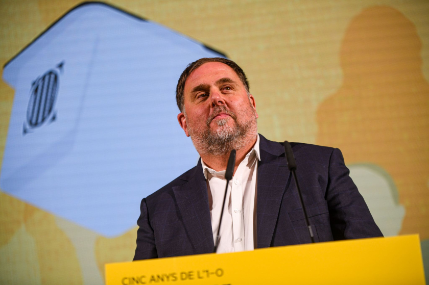  Oriol Junqueras, durant la seva intervenció. MARC PUIG. 