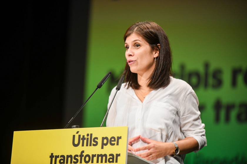  Marta Vilalta, durant la seva intervenció a l'acte d'avui. MARC PUIG.  