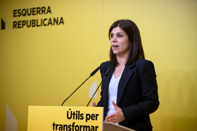  La secretària general adjunta i portaveu d'Esquerra Republicana, Marta Vilalta, durant la roda de premsa / Marc Puig 