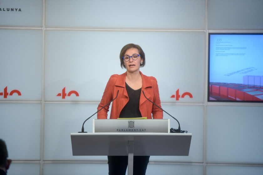 La portaveu del grup Republicà al Parlament, Anna Caula, durant la roda de premsa / Marc Puig 