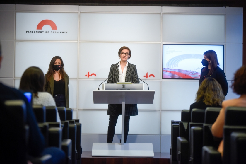  La portaveu del grup Republicà al Parlament, Anna Caula, durant la roda de premsa / Marc Puig 