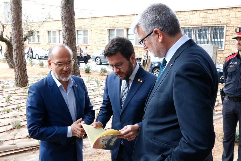  El president de la Generalitat, Pere Aragonès, el conseller de Drets Socials, Carles Campuzano, i l'alcalde de Tarragona, Pau Ricomà / ACN 
