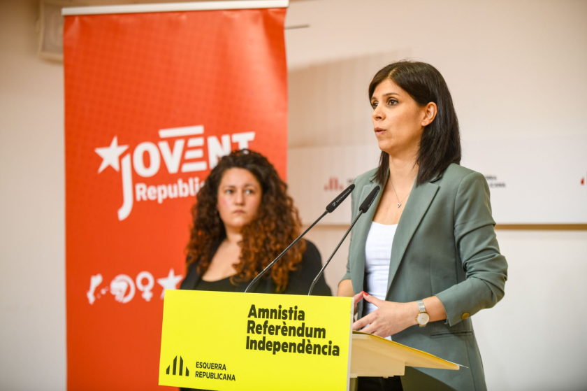  Marta Vilalta i Kènia Domènech en roda de premsa 