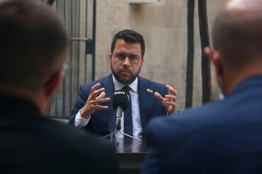  El president de la Generalitat, Pere Aragonès, durant una entrevista aquest estiu / ACN 