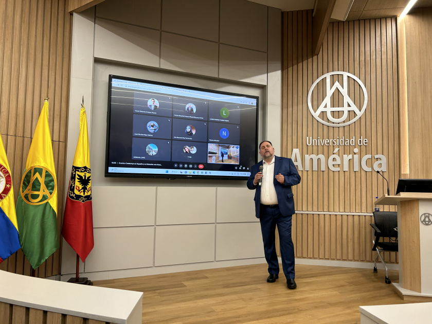  El president d'Esquerra Republicana, Oriol Junqueras, a la Universidad de América. 