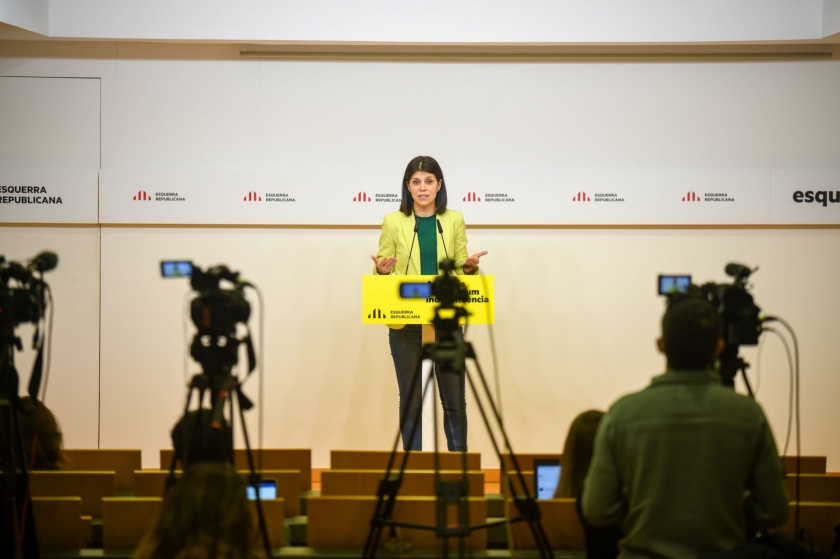  La secretària general adjunta i portaveu, Marta Vilalta, en roda de premsa / Marc Puig 