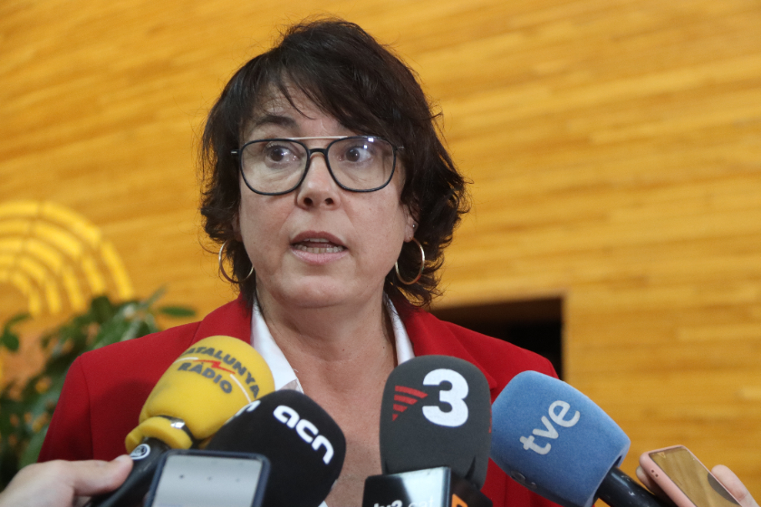  L'eurodiputada Diana Riba atén els mitjans de comunicació / ACN 