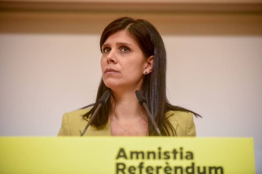  La secretària general adjunta i portaveu d'Esquerra Republicana, Marta Vilalta, en roda de premsa / Marc Puig 