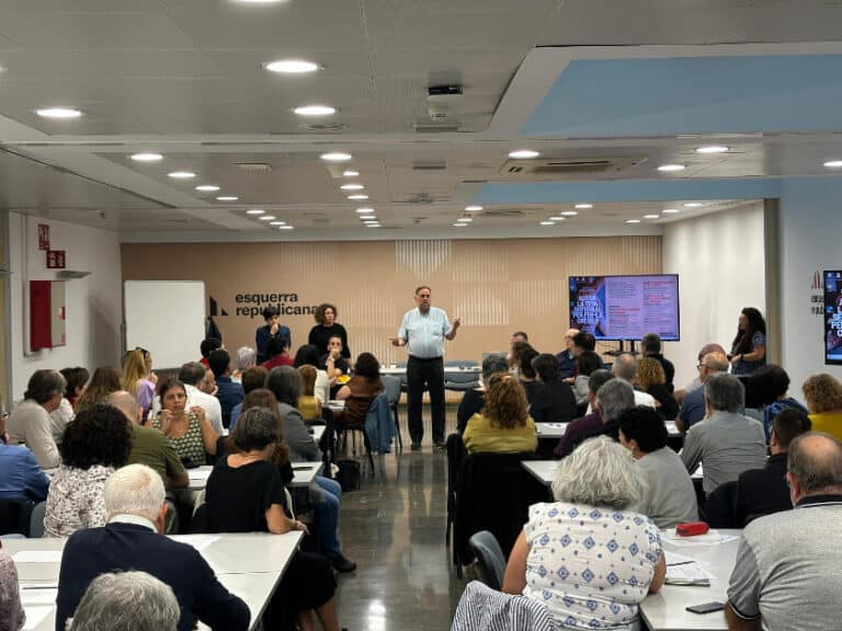 Oriol Junqueras dirigint-se a les persones que formen part de les sectorials d'Esquerra Republicana